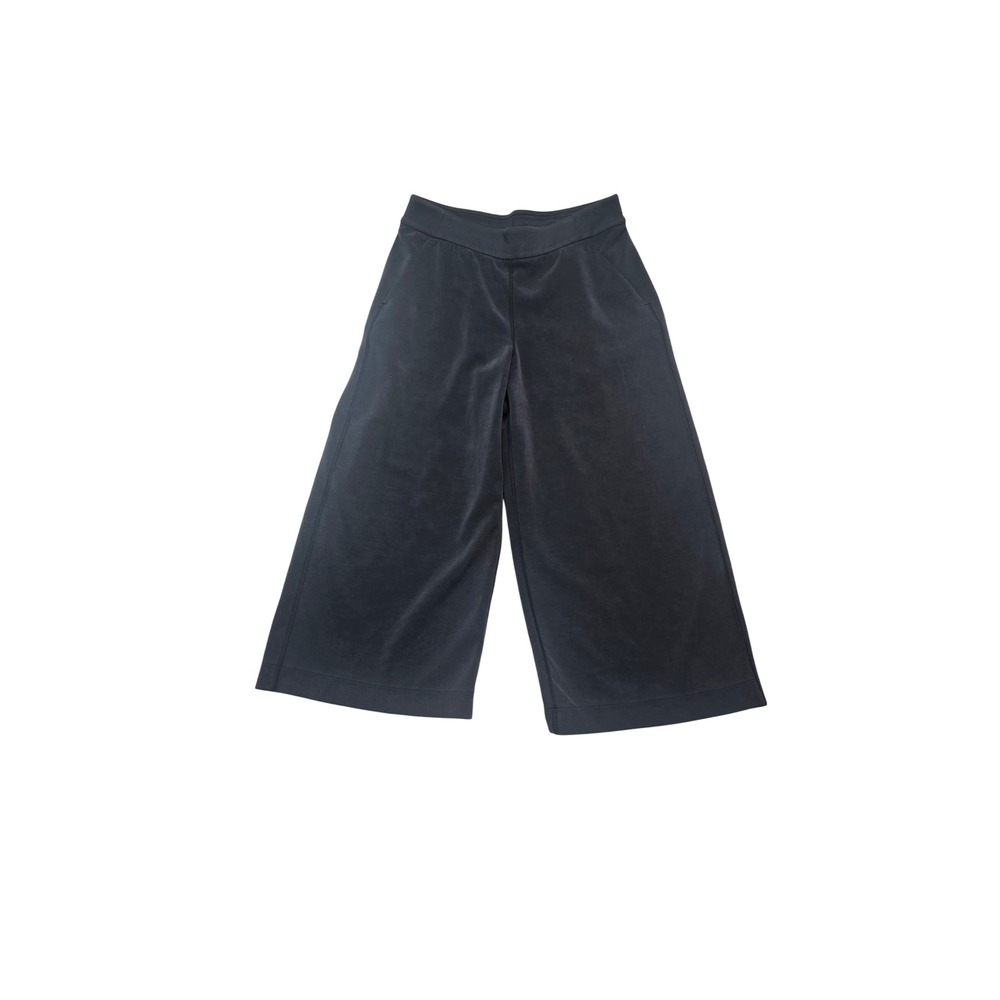 Lululemon Softstreme High-Rise Wide-Leg Cropped Pants Womens L Black Culottes